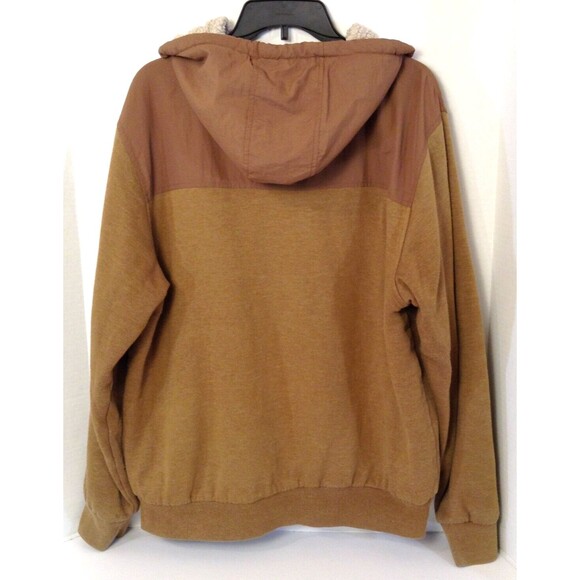 Coleman Jacket Mn L Light Brown Sherpa Lined Hooded Workwear Shacket Barn Chore - Picture 6 of 12